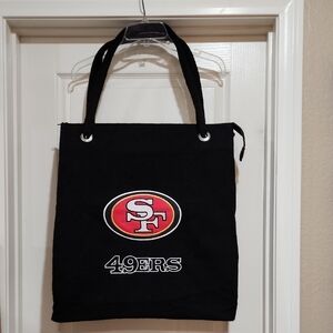 SF 49ers Custom Embroidered XL Black Fabric Tote Bag